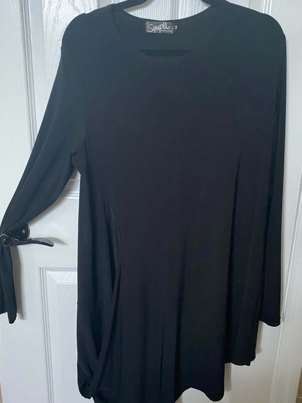 Sympli Black Long Sleeve Tunic Swing Dress